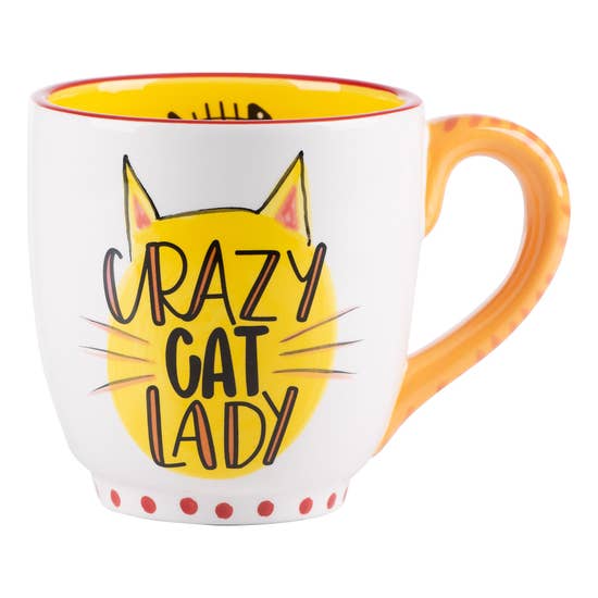 Crazy Cat Lady Brightly Colored Pet Lover's Hand Made Coffee Mugs、mySite、g9winljtr