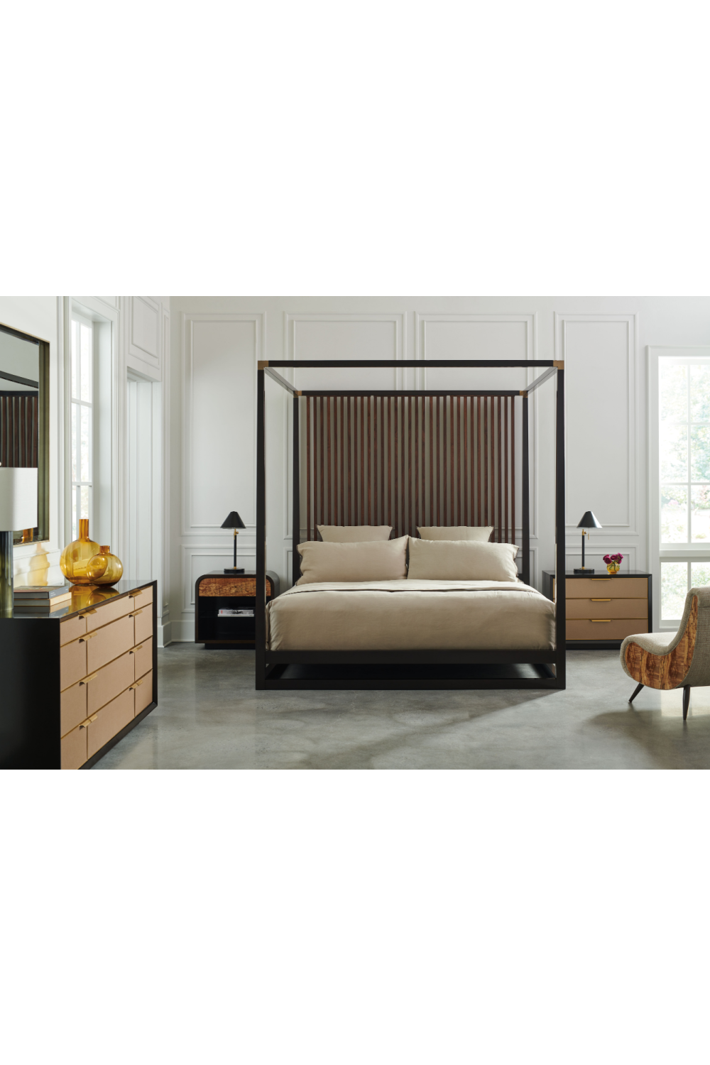 Dark Brown Modern Nightstand | Caracole Excess Knot、mySite、neckold