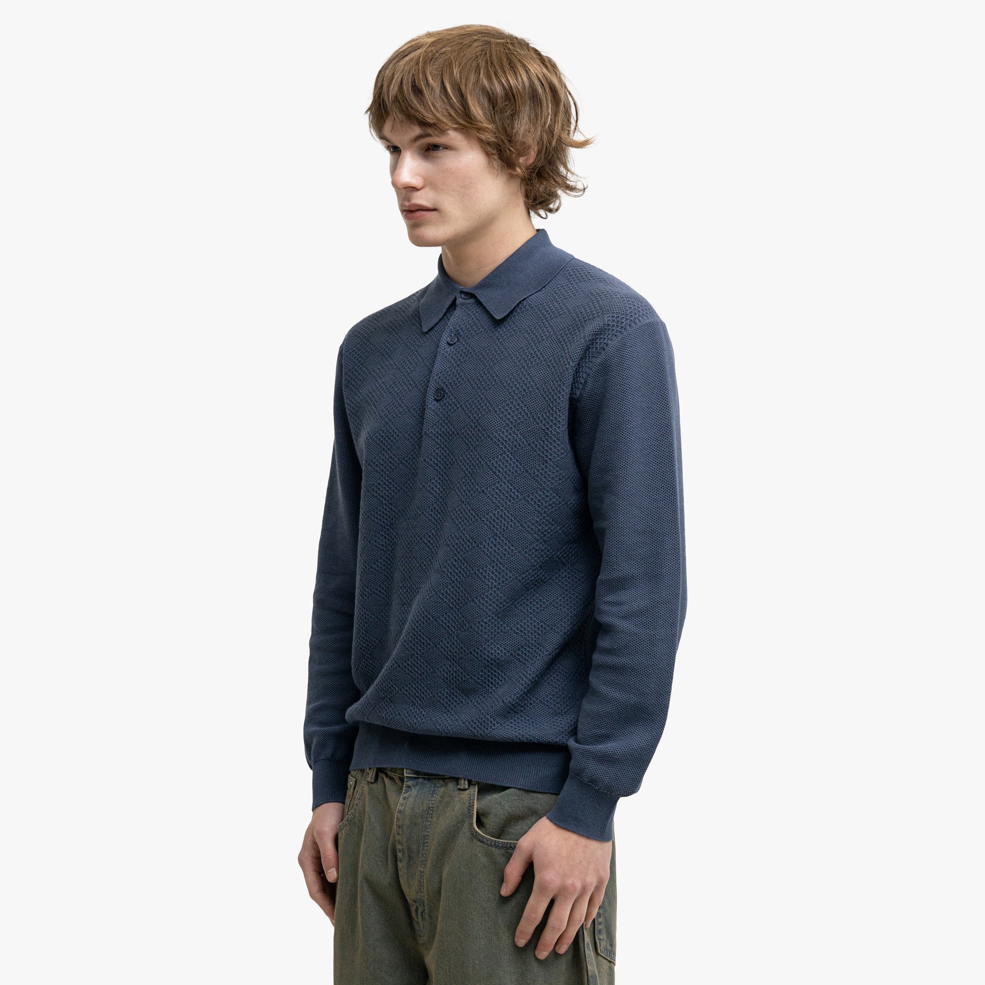  BEAMS PLUS Knit Polo Diamond Blue、mySite、merchandisen
