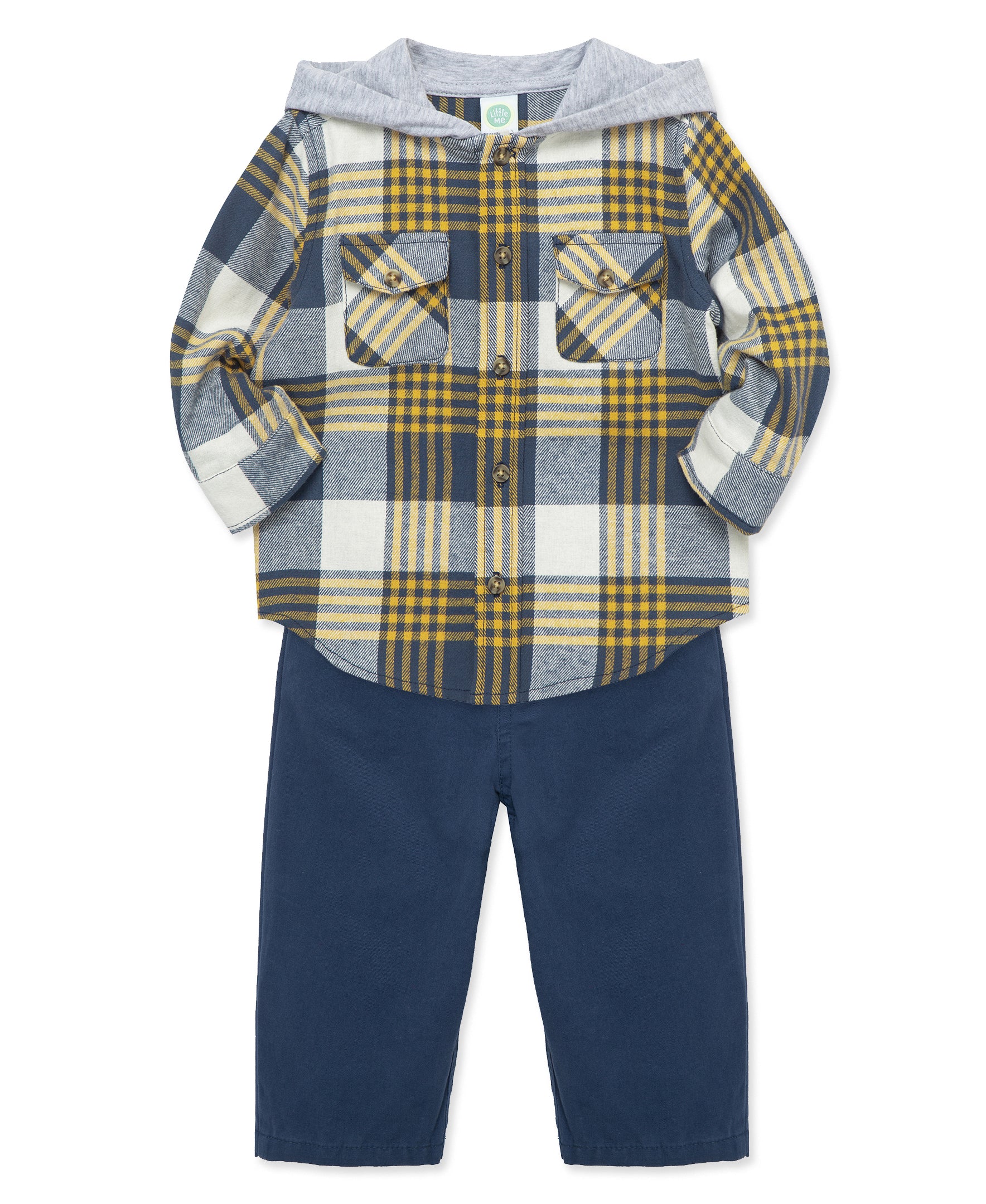  Navy Plaid Woven Pant Set (2T-4T)、mySite、layawaytickets