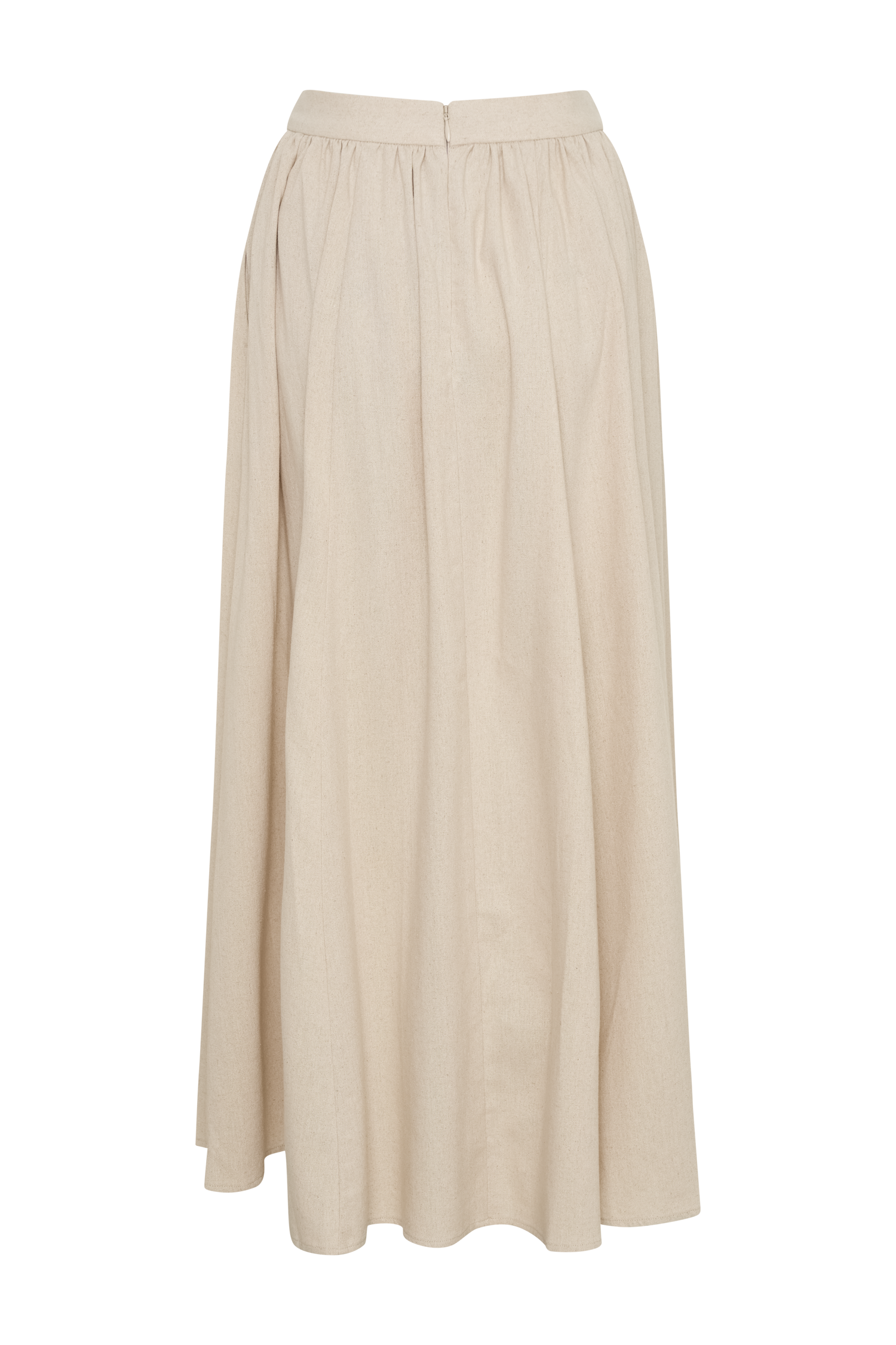 Clarence Linen A-Line Maxi Skirt - Natural、mySite、solidvoid