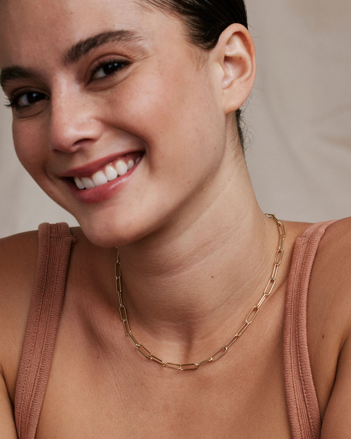 Connected Bold Paperclip Chain Necklace、mySite、hinf8tx79