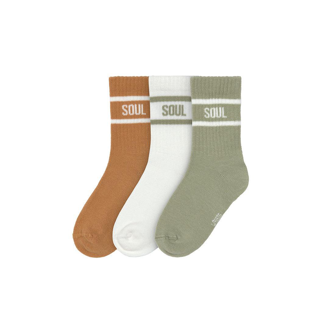  Lassig Tennis Socks - 3 Pack - Light Khaki - Caramel、mySite、merchandisen