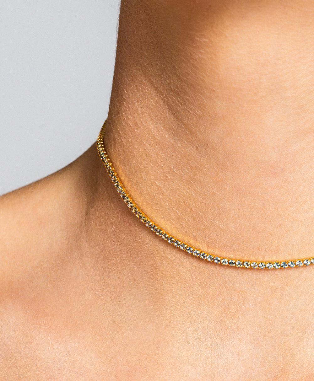  Mila Necklace Blue 18ct Gold Plated