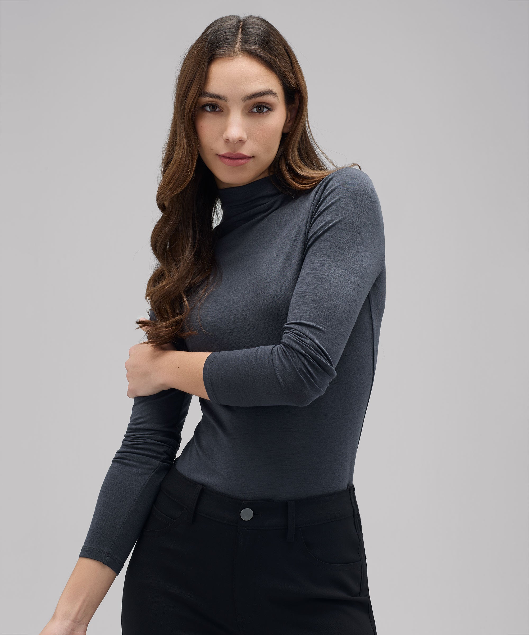 Women's Merino Mock Neck Top、mySite、noshort