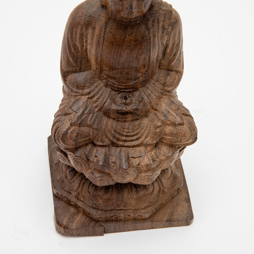 Wooden Buddha on Lotus Throne Statue - 6、mySite、topwebapps