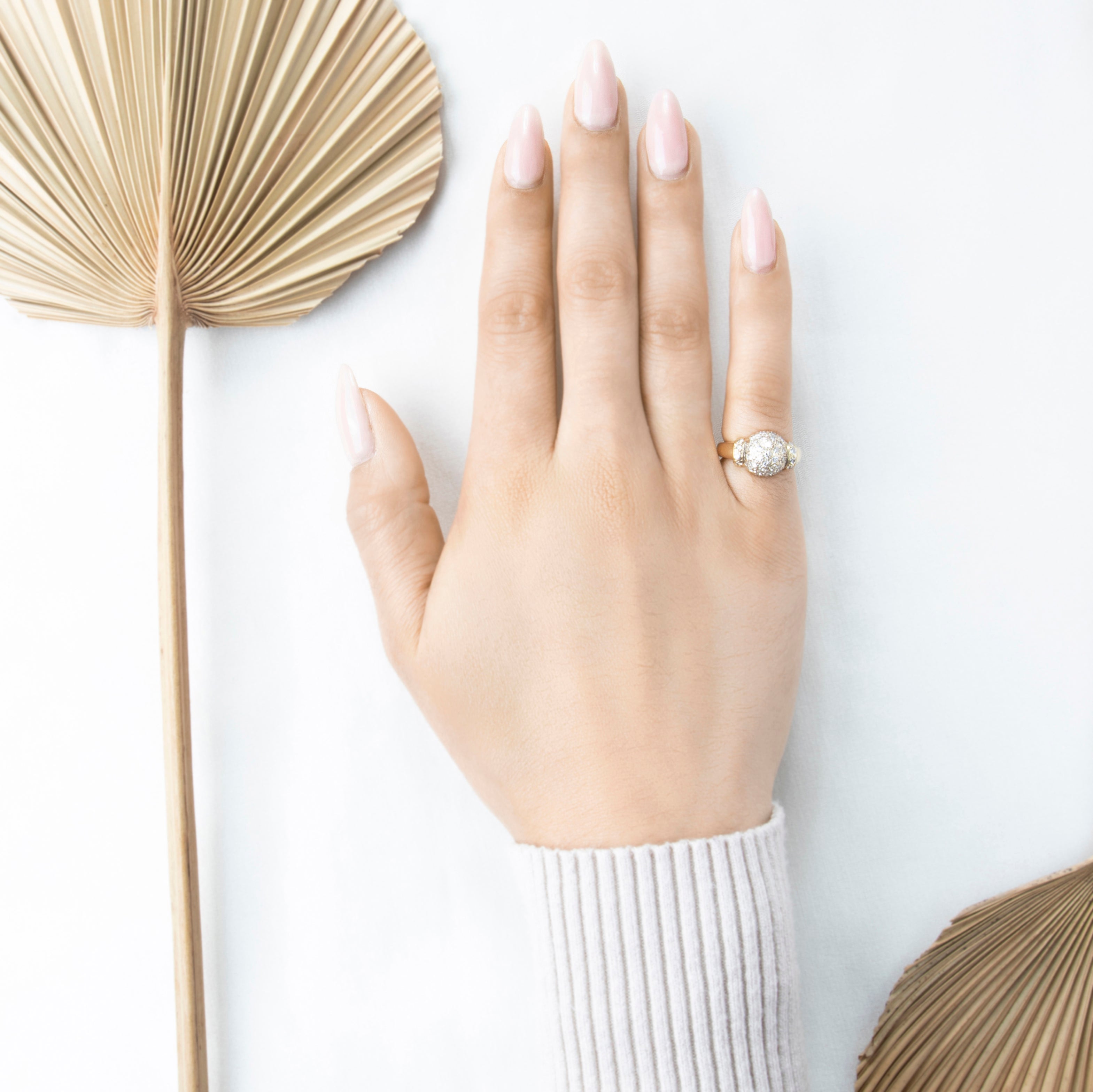 Vintage Heavy 18k Yellow Gold .436cttw Diamond Beautiful Bombe Ring 5.00、mySite、hinf8tx79