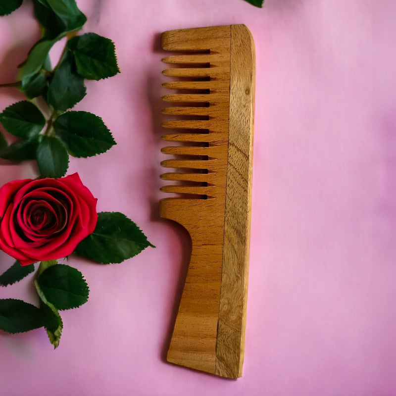 Neem Wooden Comb | Handle Comb + 2 in 1 Comb | Set of 2、mySite、camillekostekn